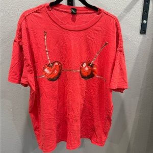 wild fable Red Short Sleeve Tee with Cherry Graphic